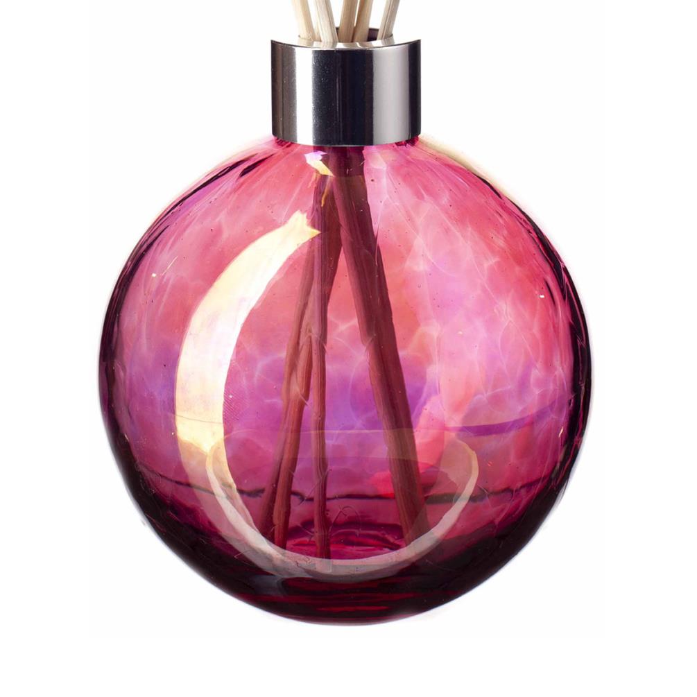 Amelia Art Glass Solid Metallic Pink Sphere Reed Diffuser Extra Image 1